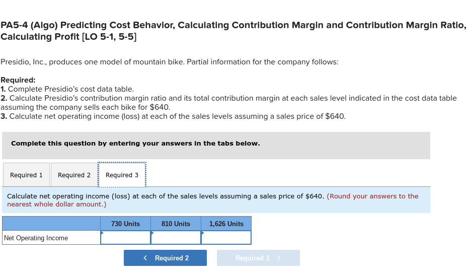 assuming the company sells each bike for $640. 3. Calculate net operating