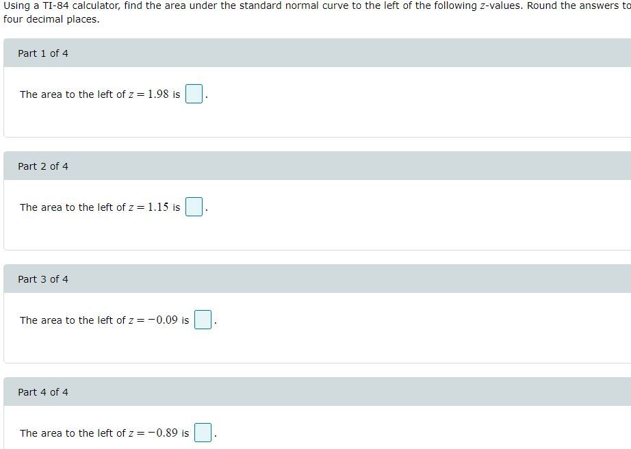 the standard normal curve that lies between 2 = 91.71 and z