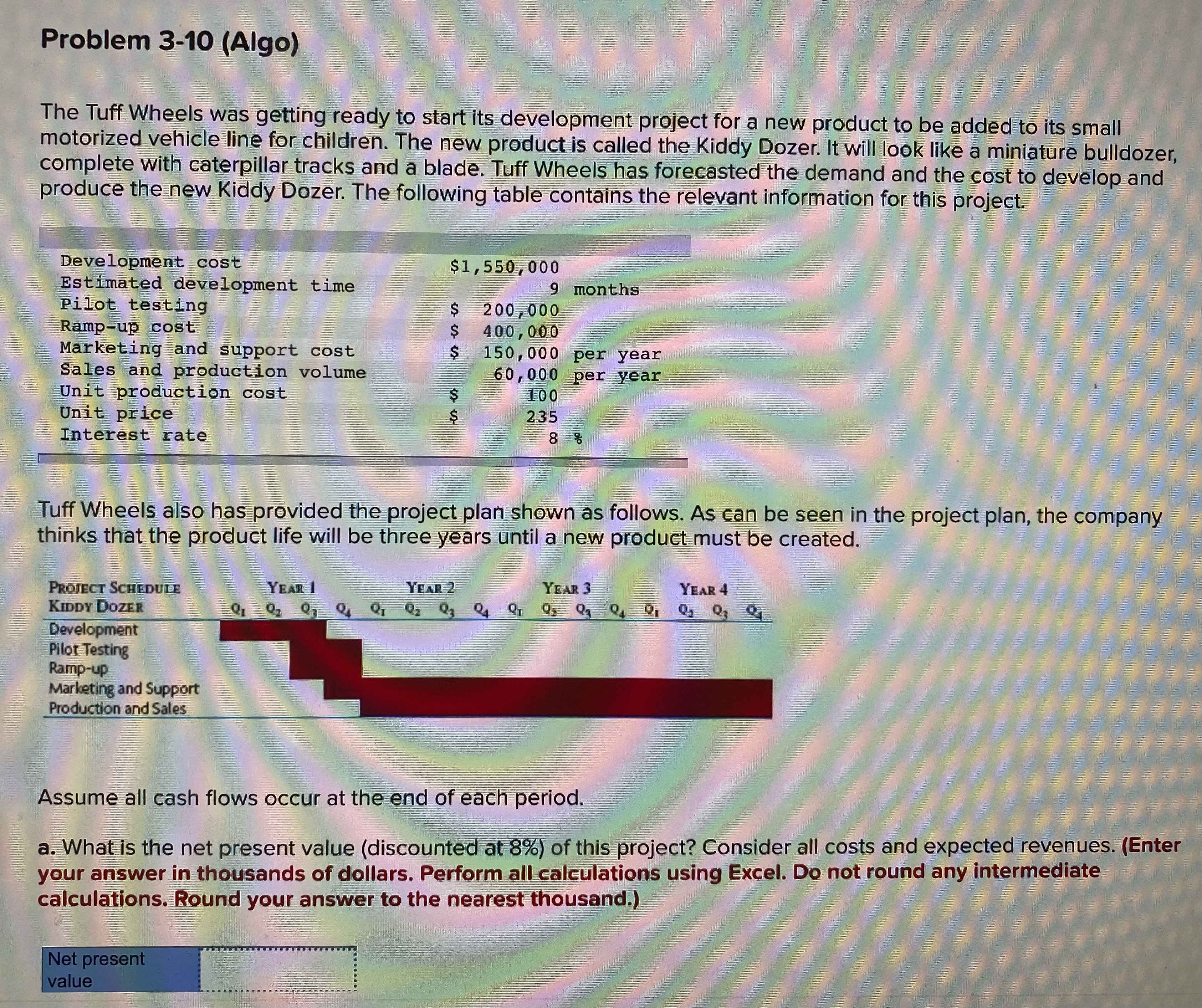  Problem 3-10 (Algo) The Tuff Wheels was getting ready to start