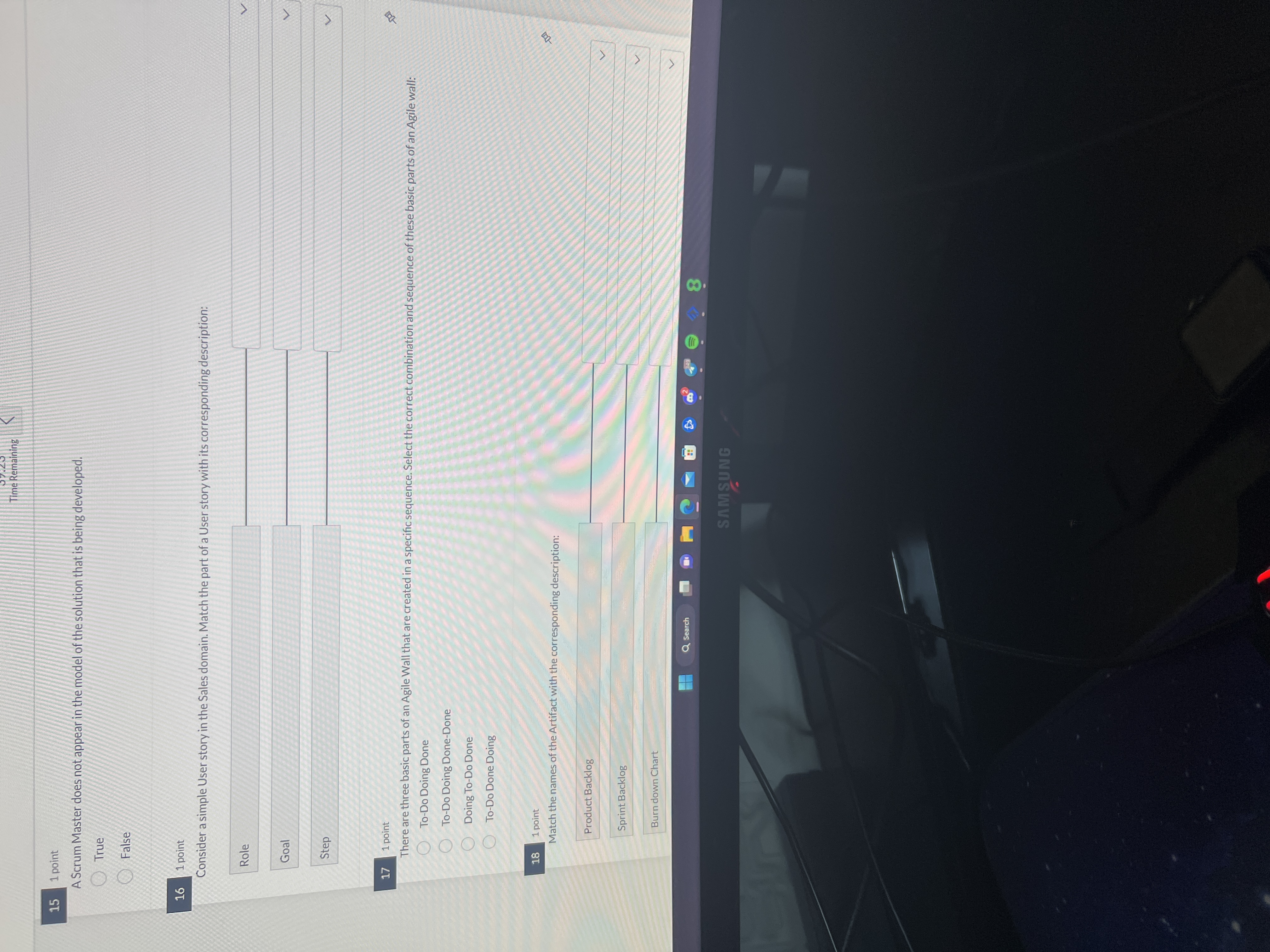 in the model of the solution that is being developed. True False