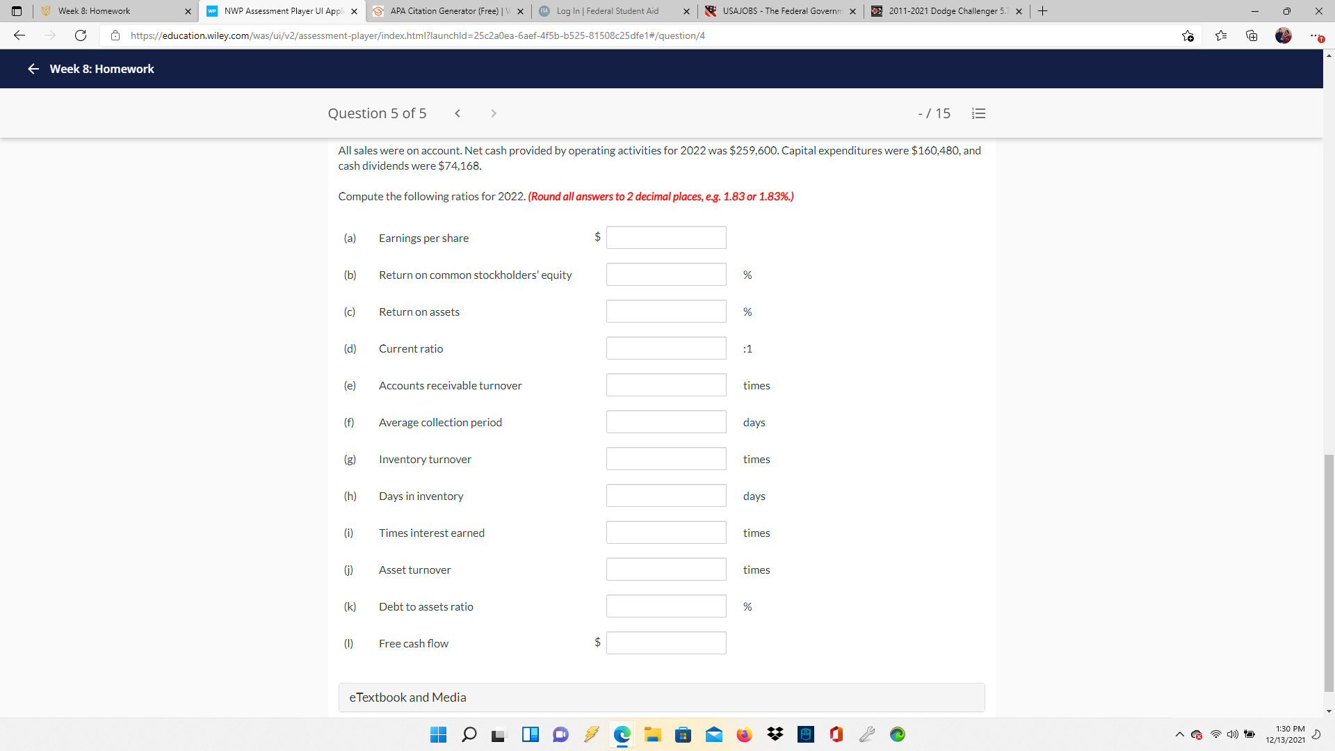  1 | Week 8: Homework * WP NWP Assessment Player UI