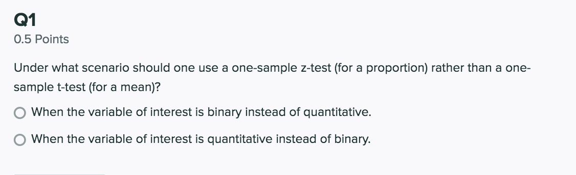error of the proportion for the one- sample z-test and oondence interval