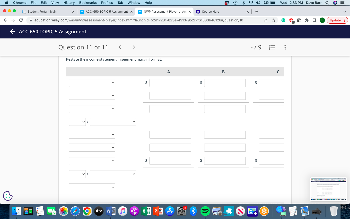 NWP Assessment Player UI Ap| X Course Hero X + C A