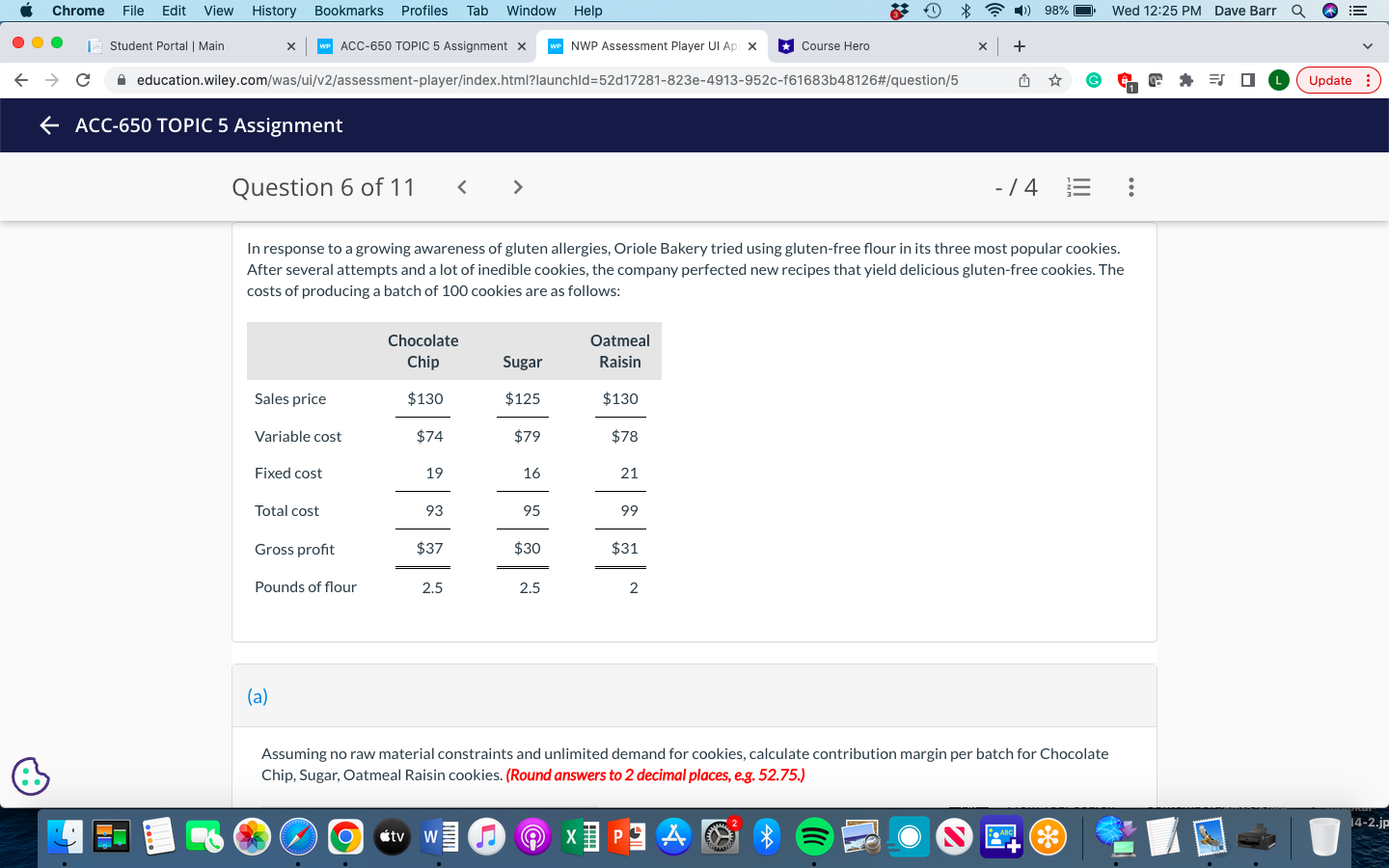 Student Portal | Main x WP ACC-650 TOPIC 5 Assignment x WP
