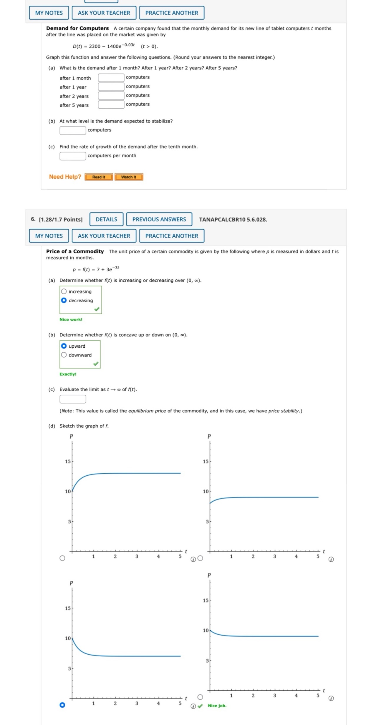  MY NOTES ASK YOUR TEACHER PRACTICE ANOTHER Demand for Computers A