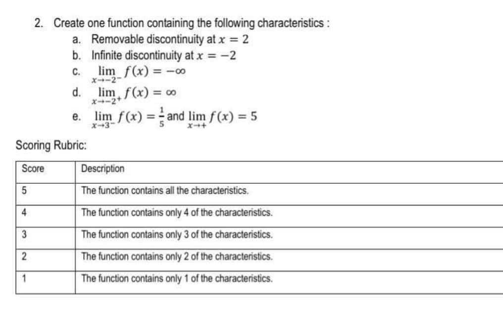 BASIC CALCULUS 2. Create one function containing the following characteristics : a.