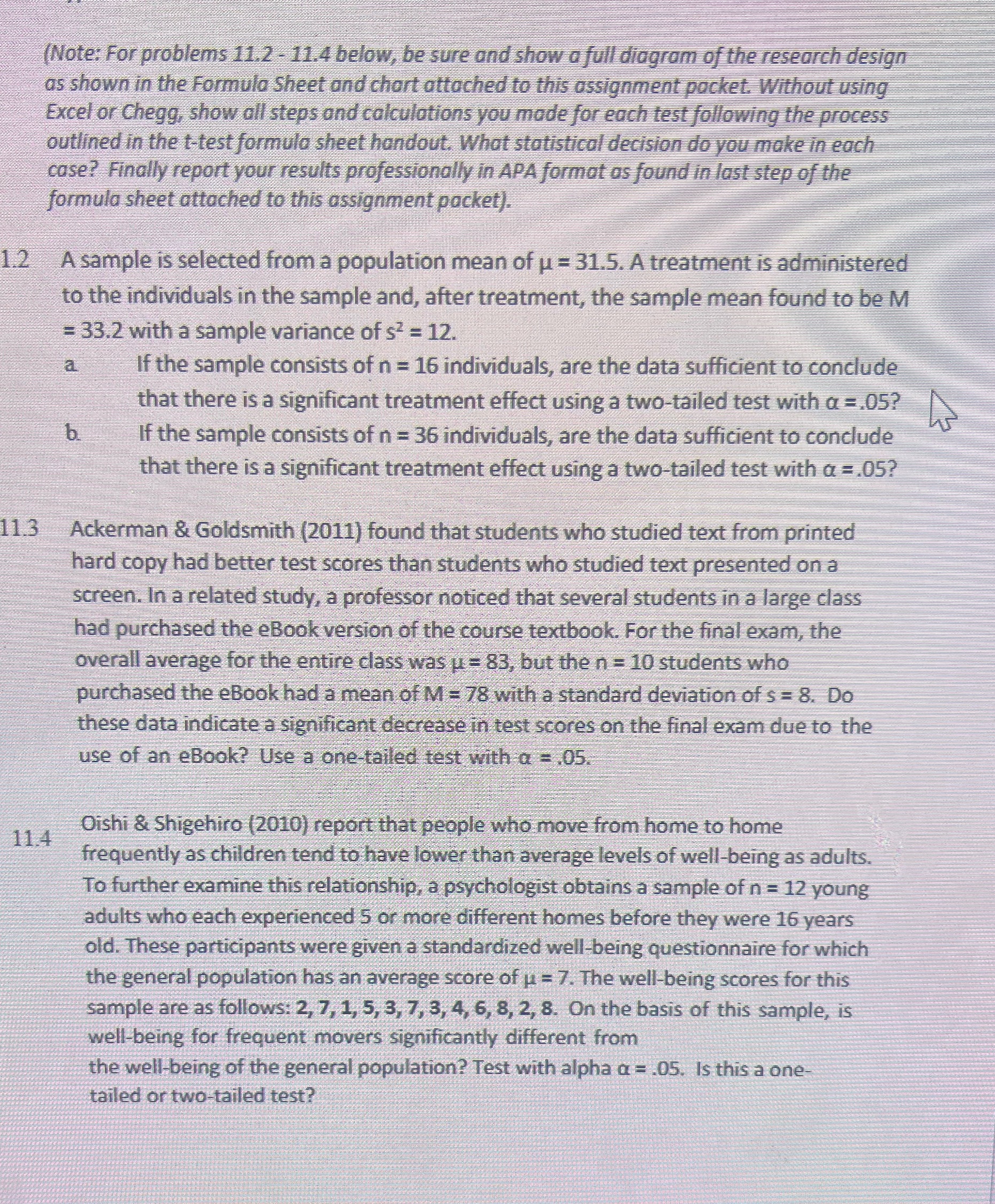 please write it clear. thank you (Note: For problems 11.2 - 11.4