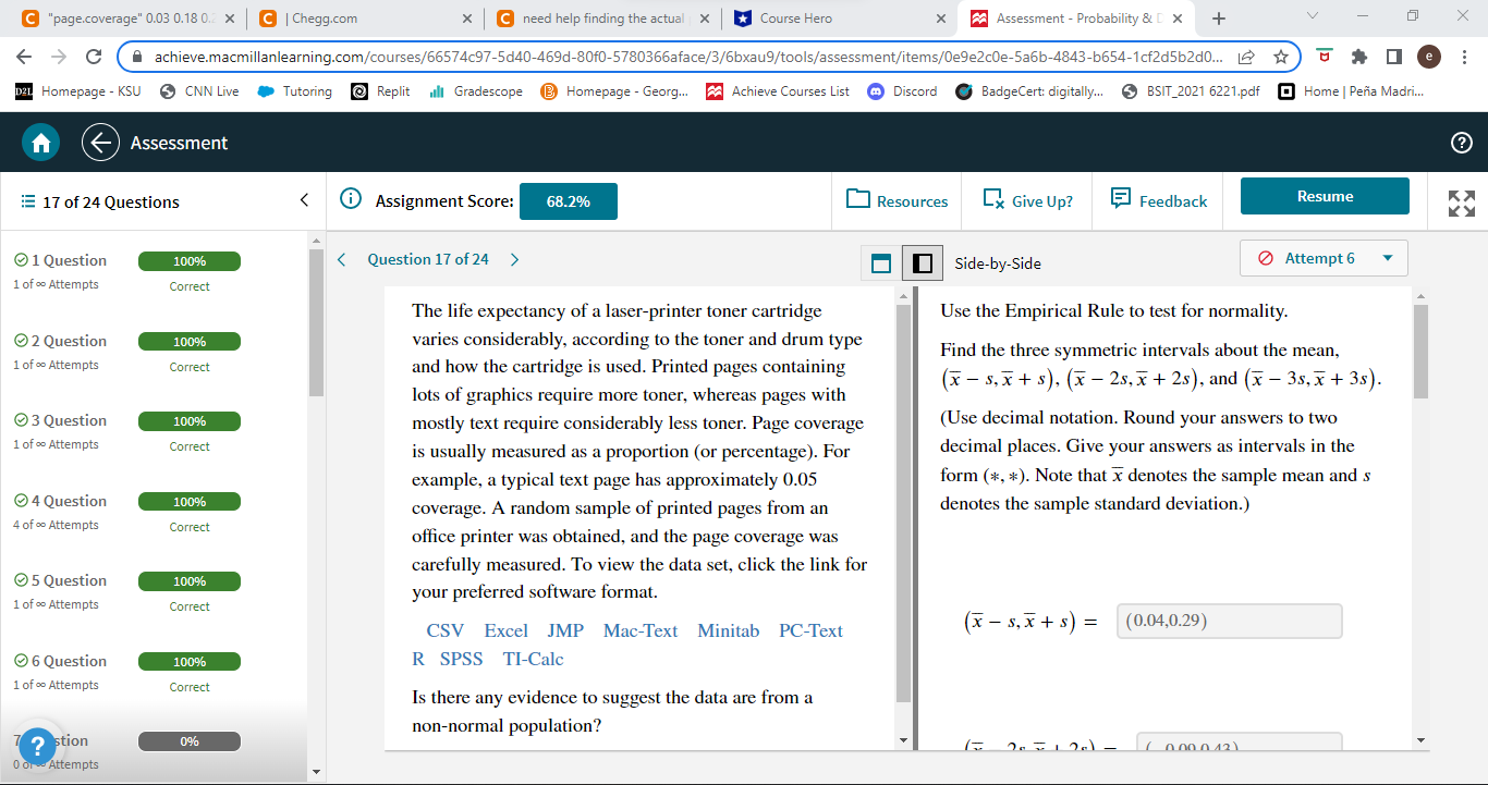 C "page.coverage" 0.03 0.18 0.2 x C | Chegg.com X C