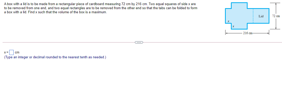  to be removed from one end, and two equal rectangles are