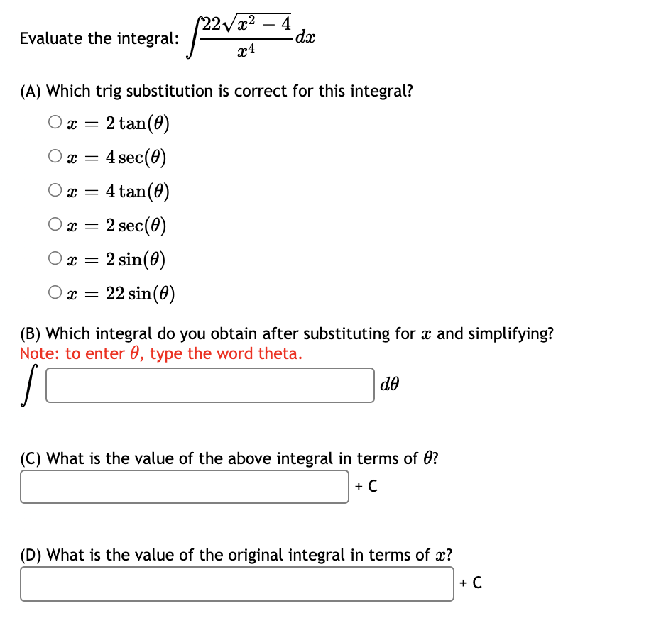 10:1:2 Evaluate the integral: f 1/9 3:2 (A) Which trig substitution is