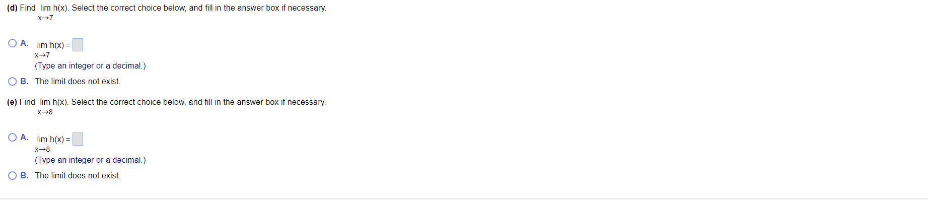= 1For the function f whose graph is given, determine the following