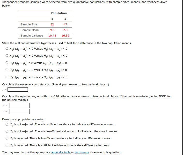 is there sufficient evidence to show that , is larger than My