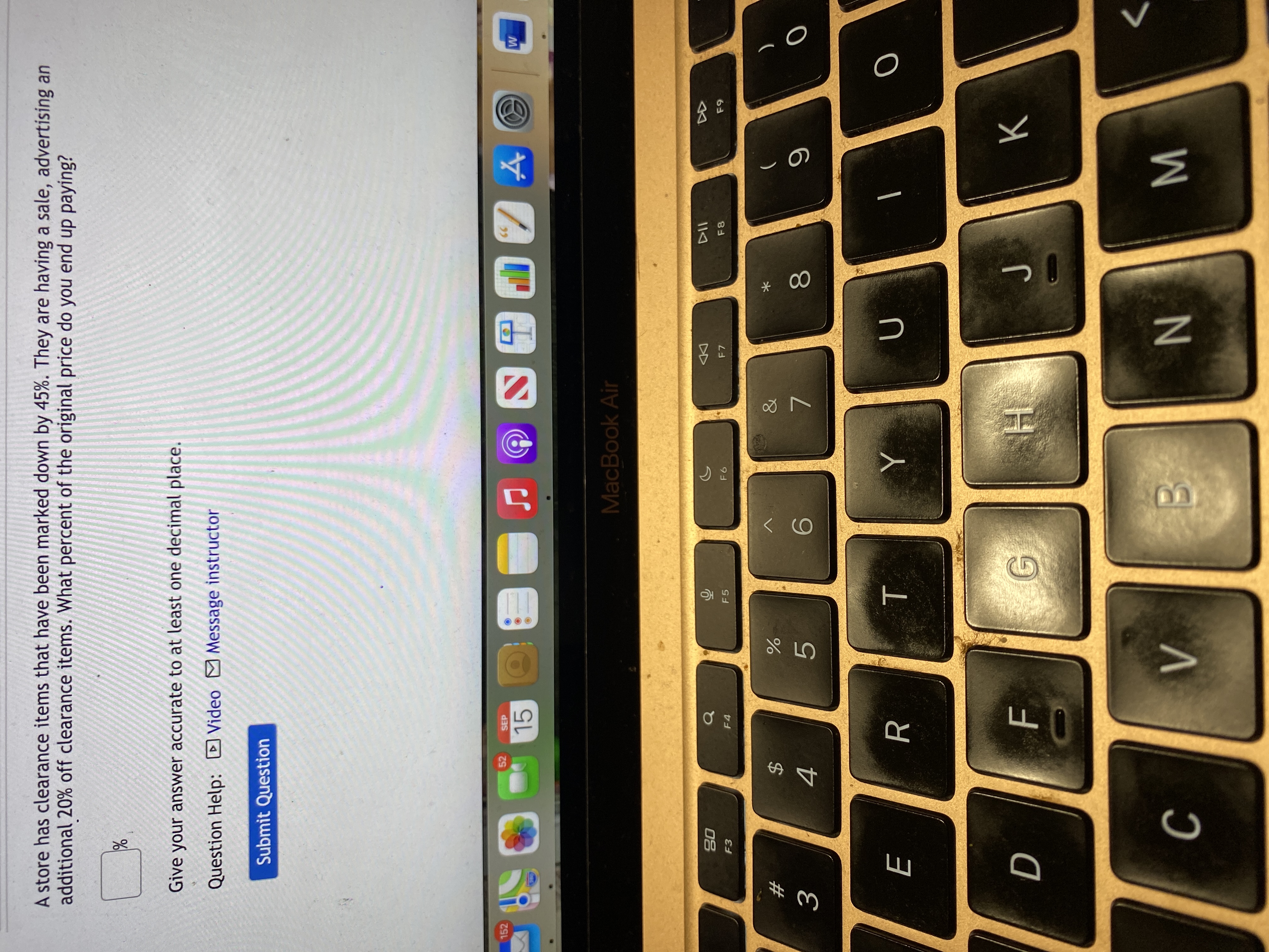 45%. They are having a sale, advertising an additional 20% off clearance