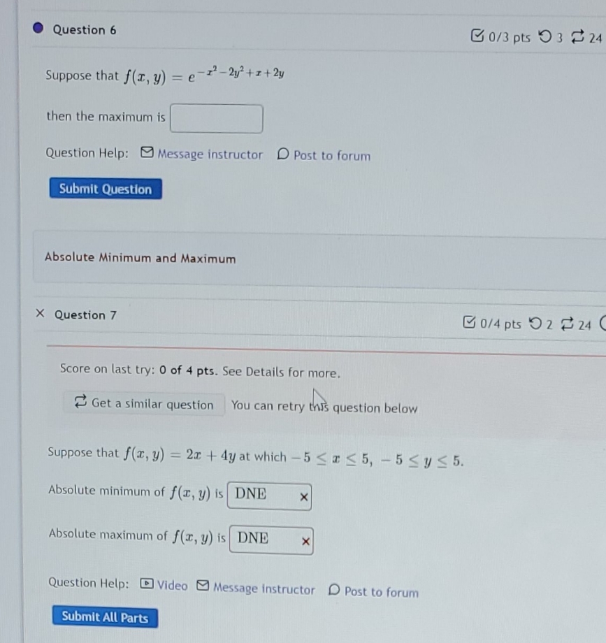 please show work so I can find my error. Question 6 6