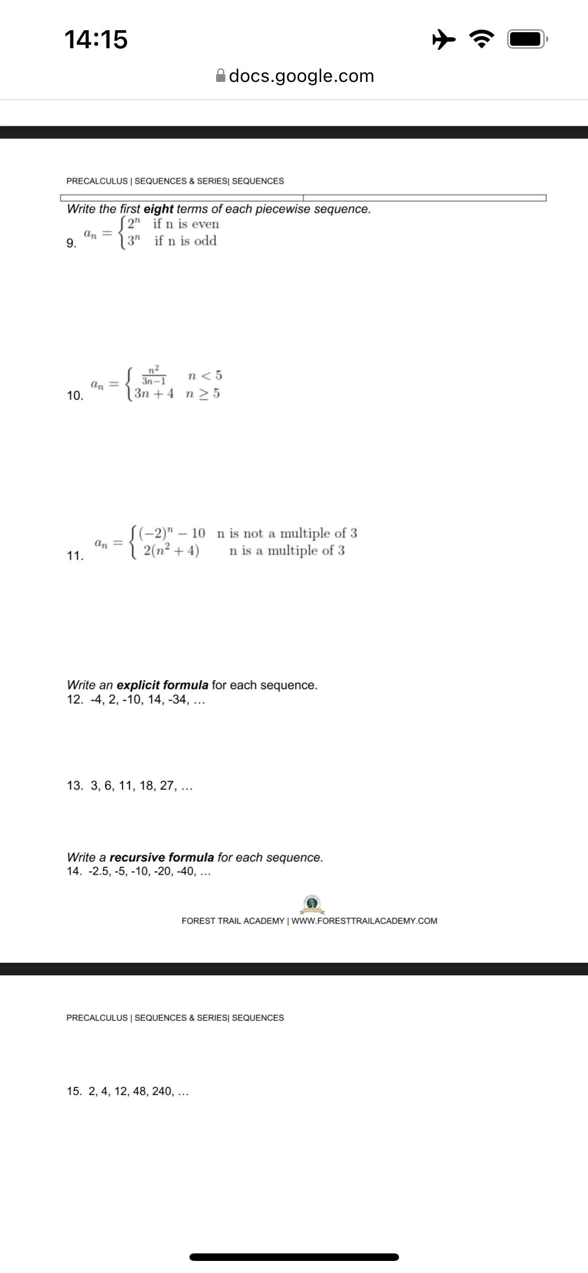 an = 3" if n is odd n2 37-1 n 5 (-2)"