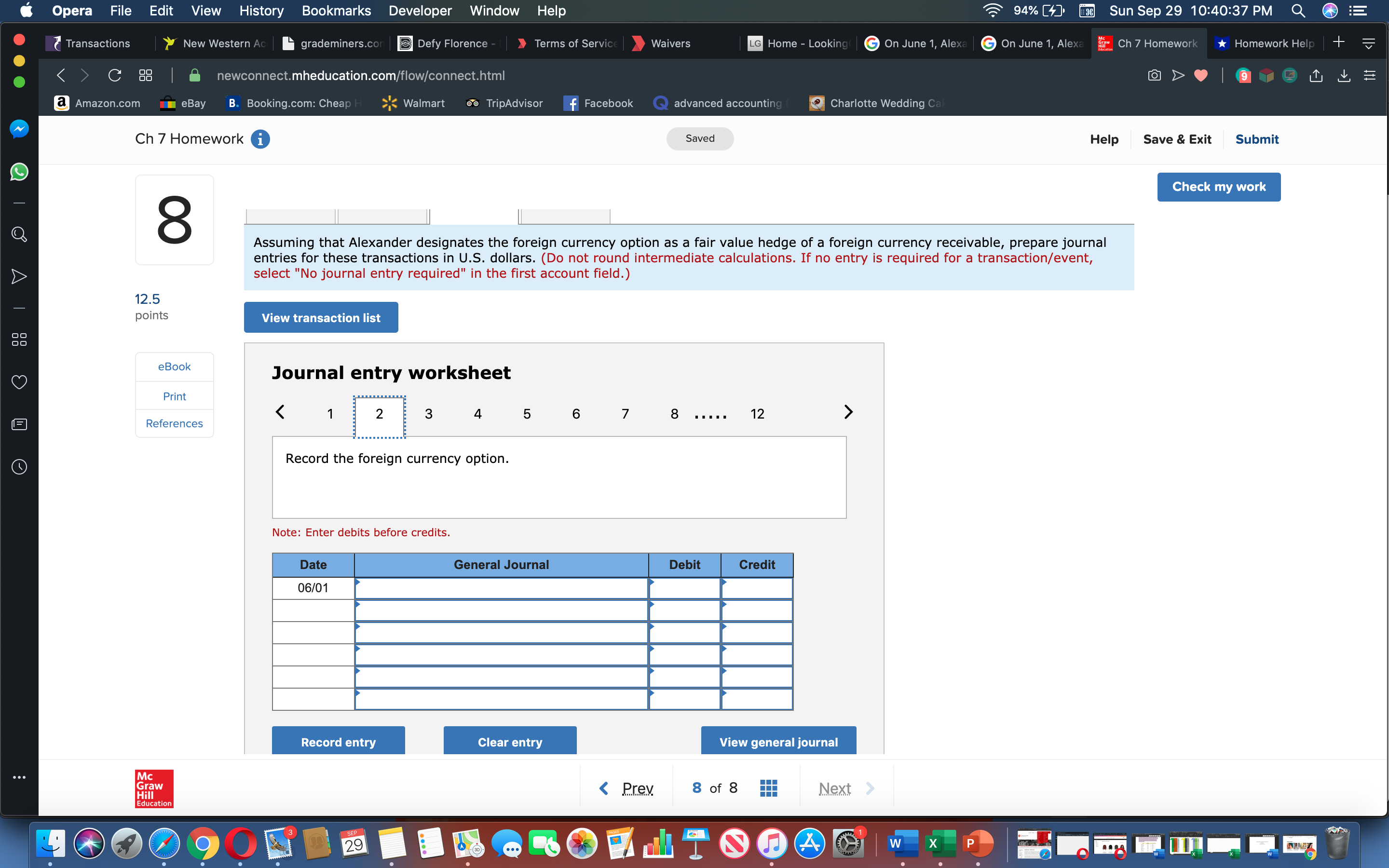 of a foreign currency receivable, prepare journal entries for these transactions in