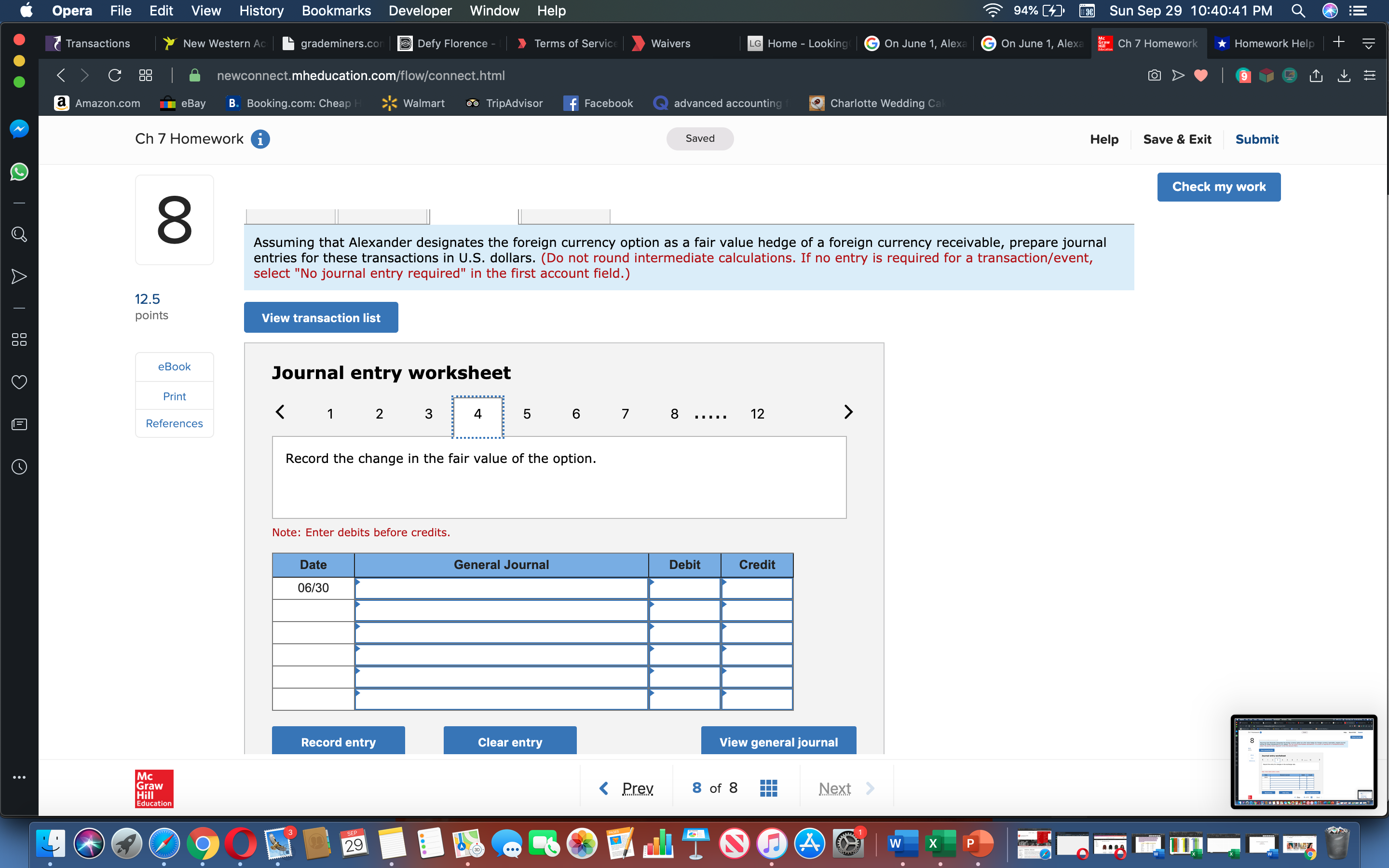 2 3 4 Print Record the entry for changes in the exchange
