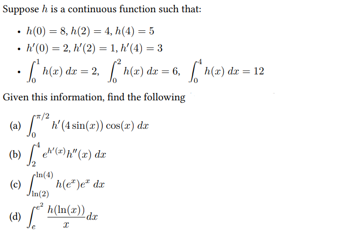 8, h(2) = 4, h(4) = 5 . h'(0) = 2, h'(2)