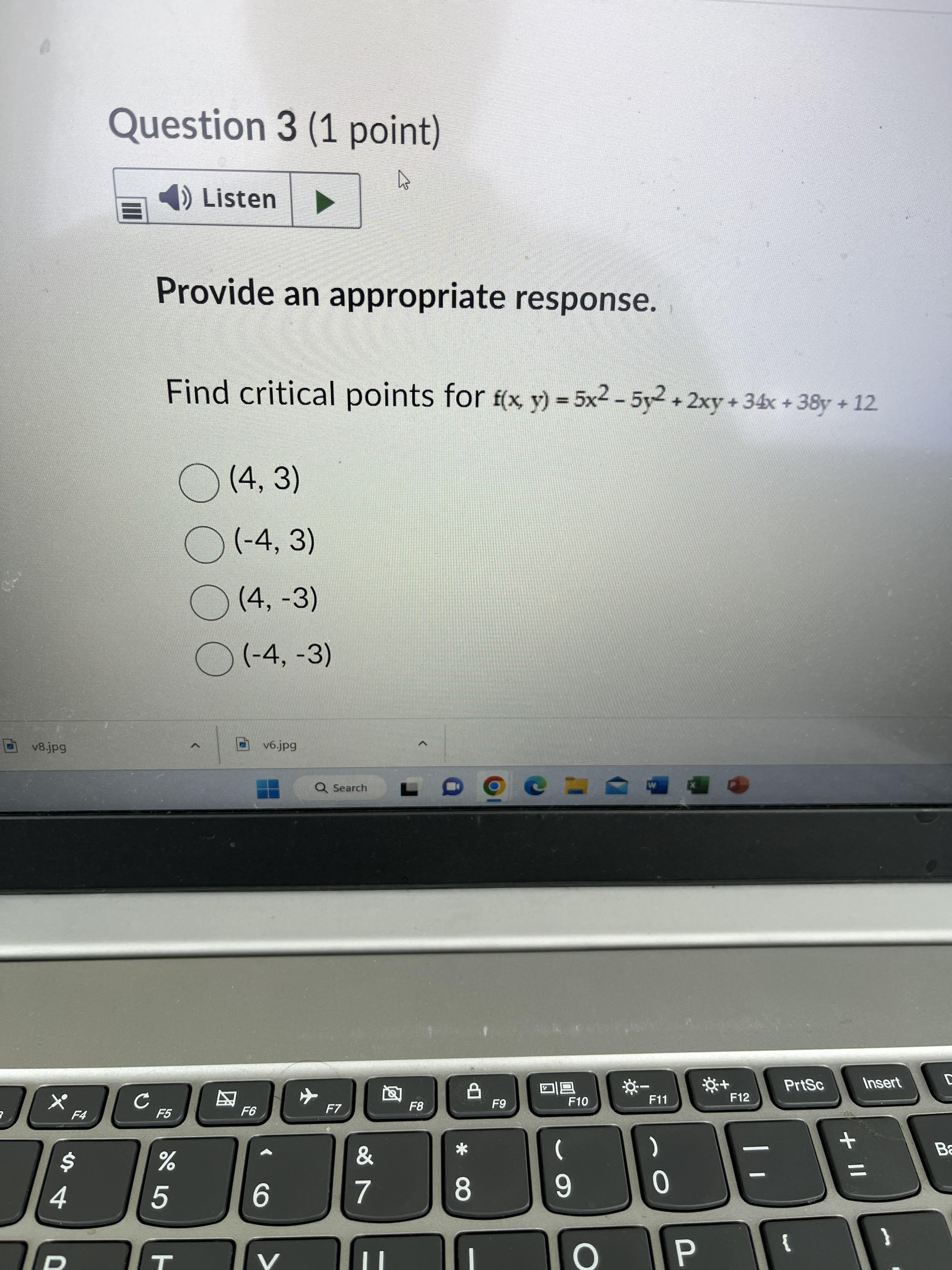 for x, 3;) '= 5x2 _ 53 +ny+ 34x + 38_v+12. (4,