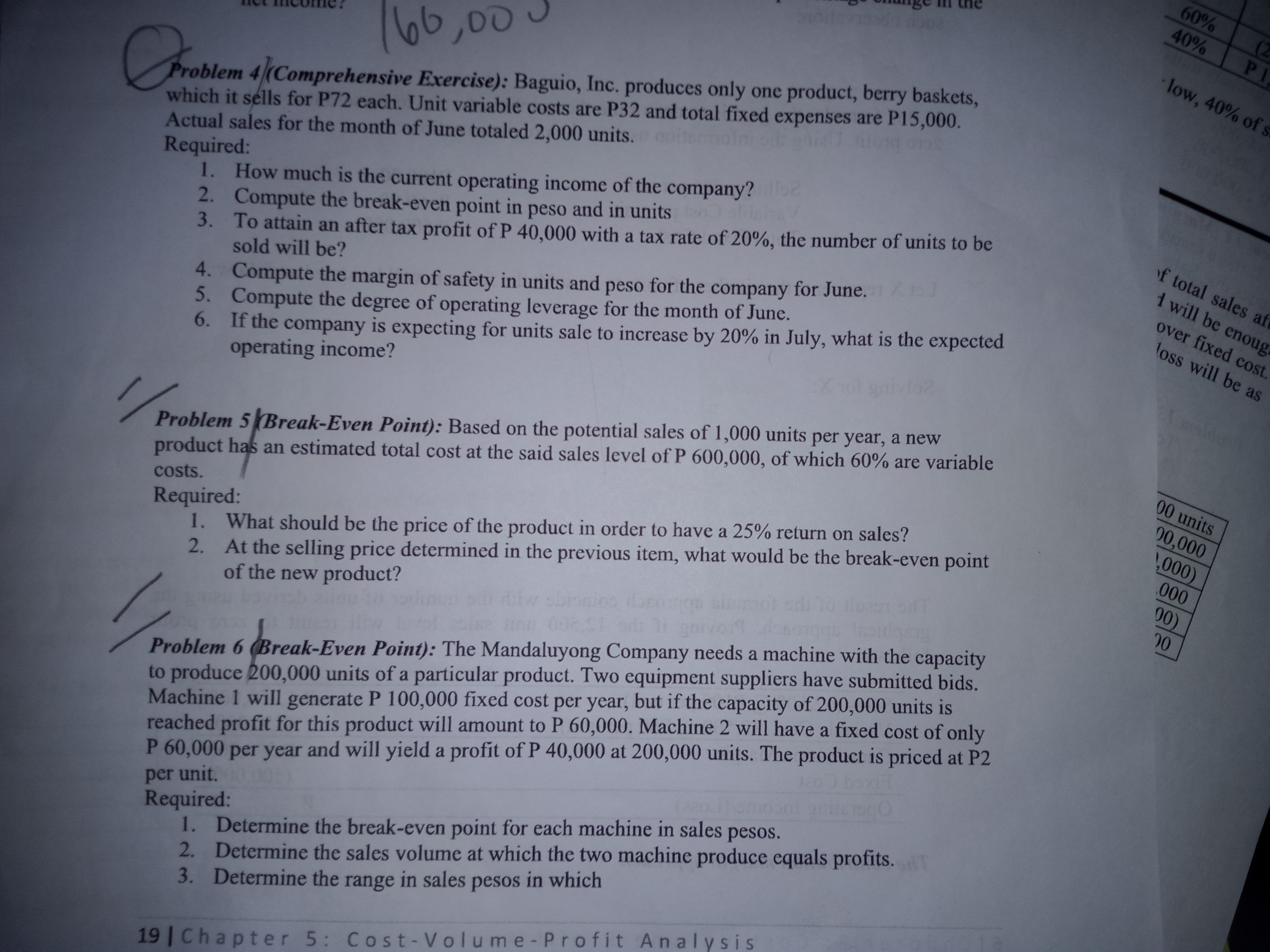 answer show solution 60% 146, 00 40% Problem 4/Comprehensive Exercise): Baguio, Inc.