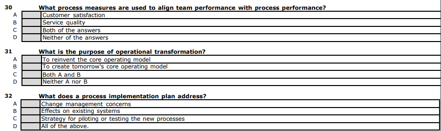 30 What process measures are used to align team performance with