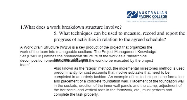 5. What techniques can be used to measure, record and report the
