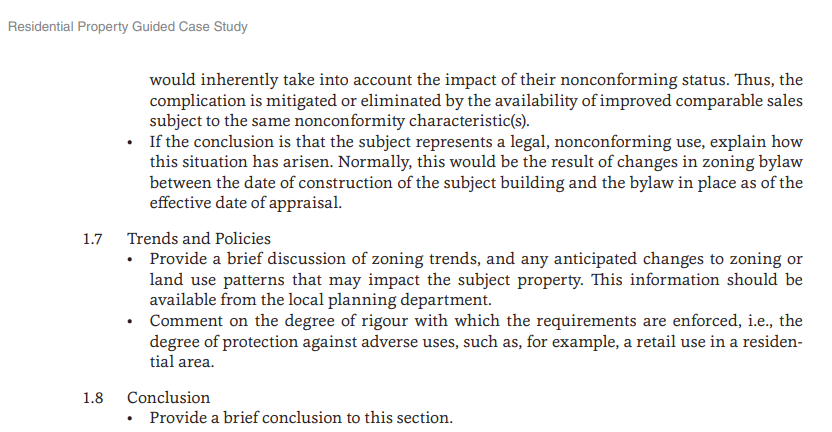 What do I write for this section? Especially if the property represents