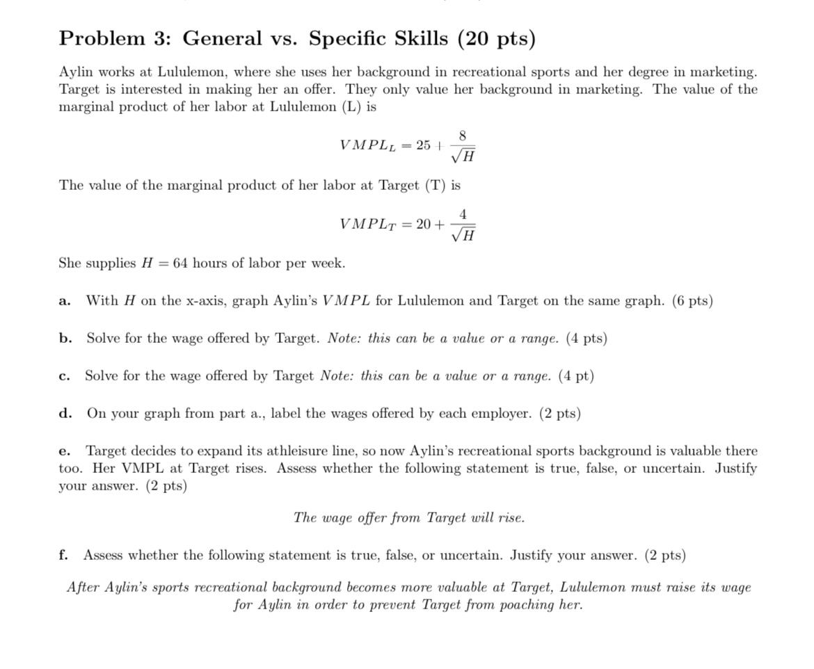 the material discussed in class, state whether the statements below are true,