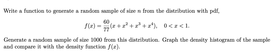 from the distribution with pdf, 60 f (x) = 7- (2 +