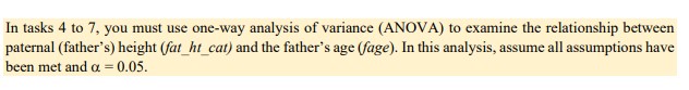 Multiple Comparisons Dependent Variable: Father's age (yrs) Mean 95% Confidence Interval (1)