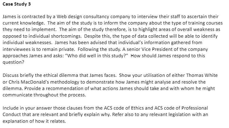 company to interview their staff to ascertain their current knowledge. The aim