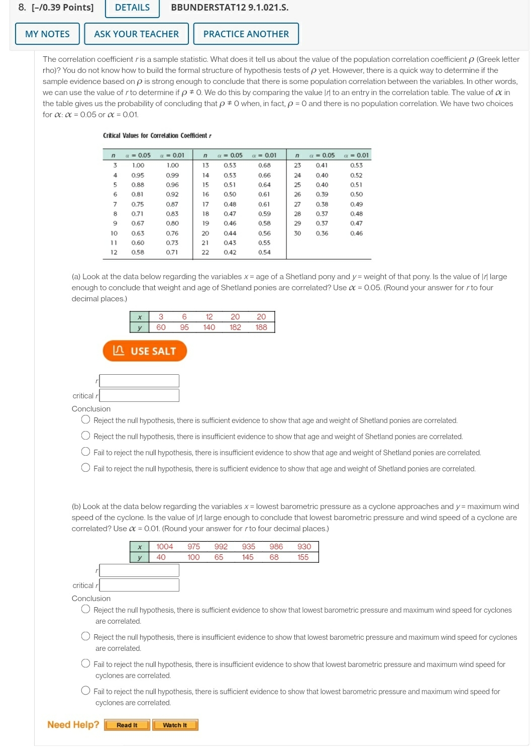 help please 8. [-/0.39 Points] DETAILS BBUNDERSTAT12 9.1.021.S. MY NOTES ASK YOUR