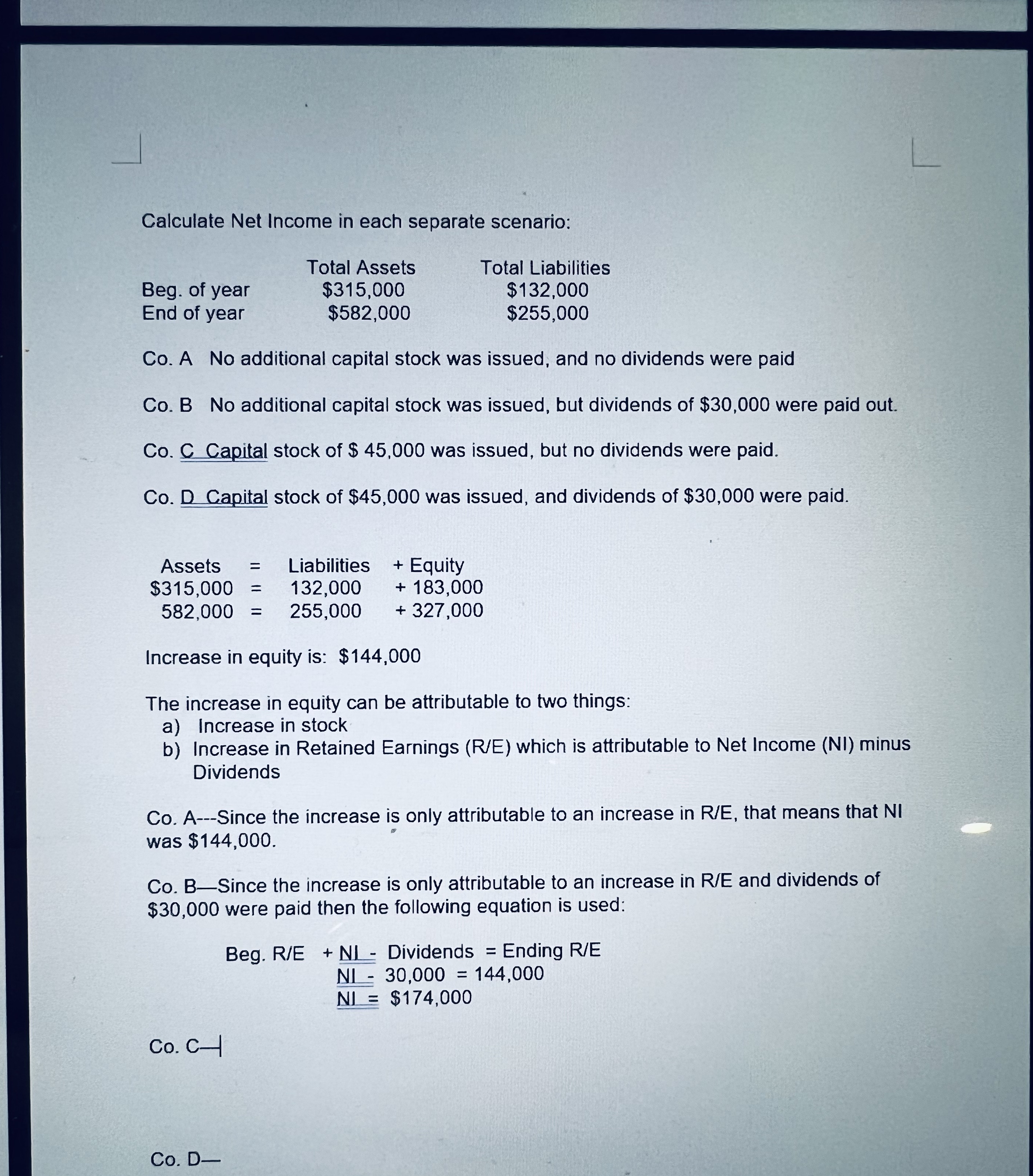 Please kindly help me with this two questions. Co.C and Co.DThank you