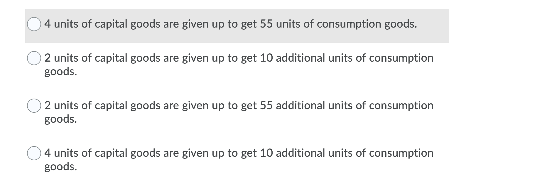a nation. Using the information in the table, moving from possibility C