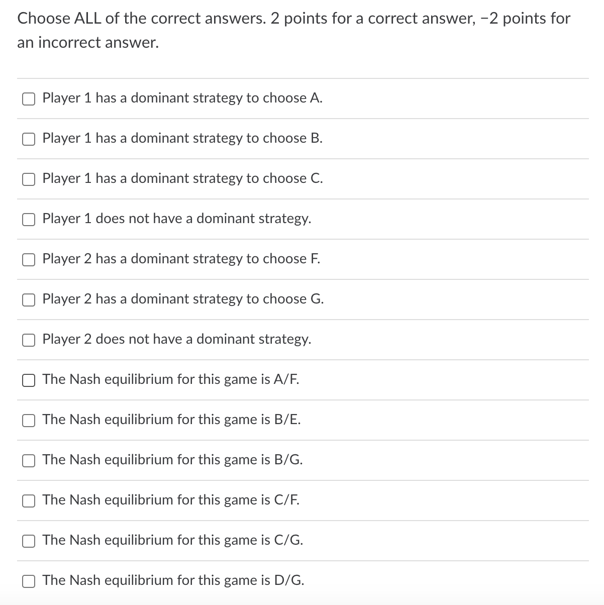 game, players 1 and 2 must move at the same time without