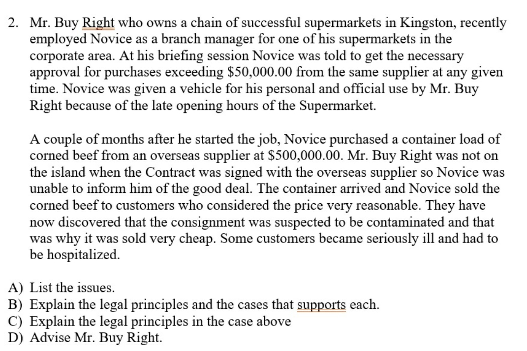 agency questionhere are the cases below It must be impossible to get