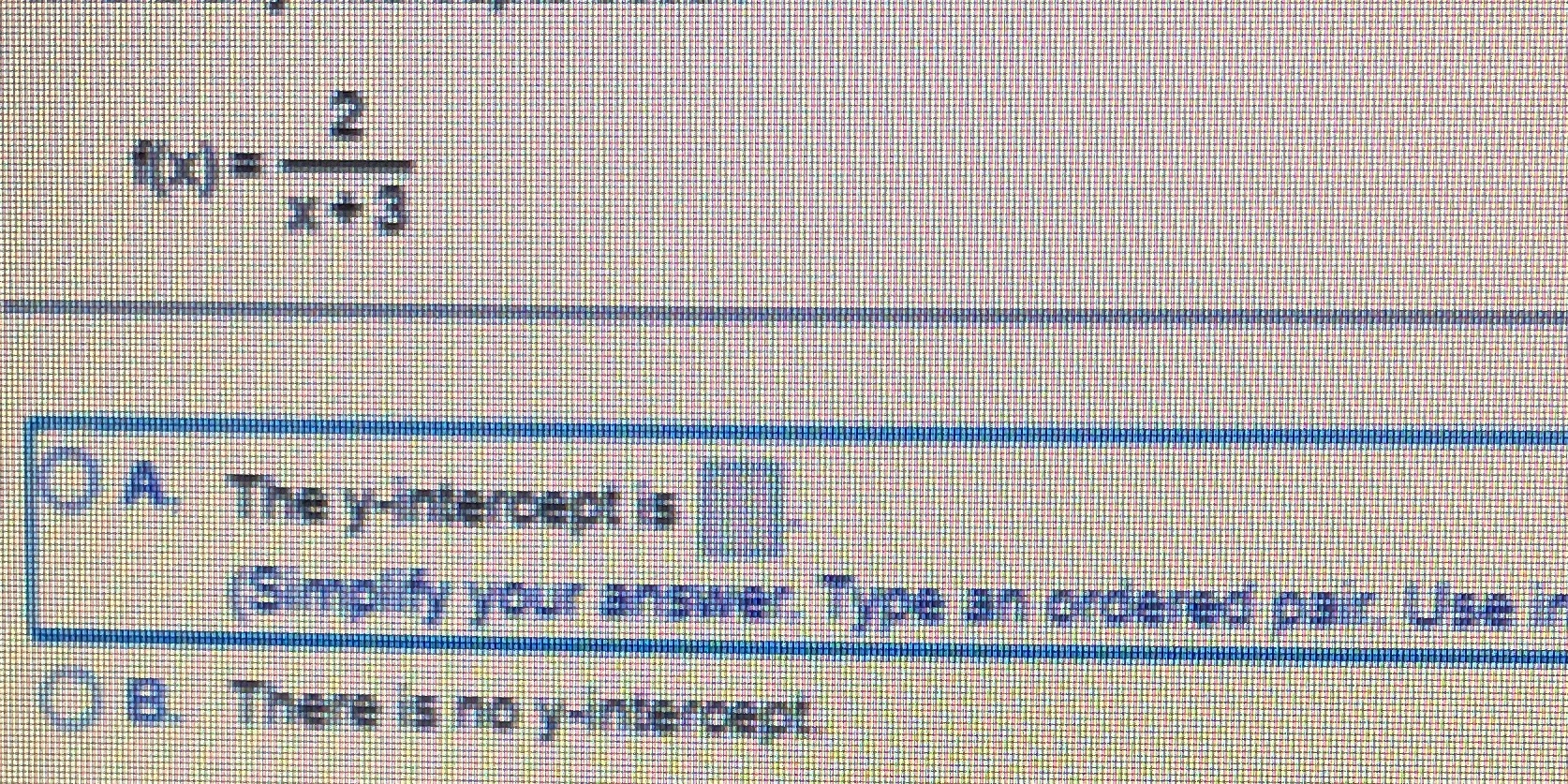 Find the y intercept. Simplify your answer and type an ordered pair.