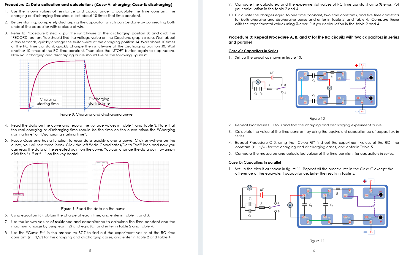 RC circuits by measuring the time for charging and discharging. The manner