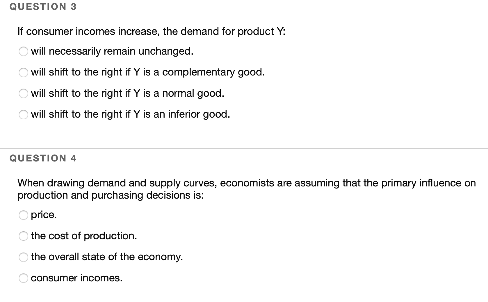 1 When an economist says that the demand for a product has