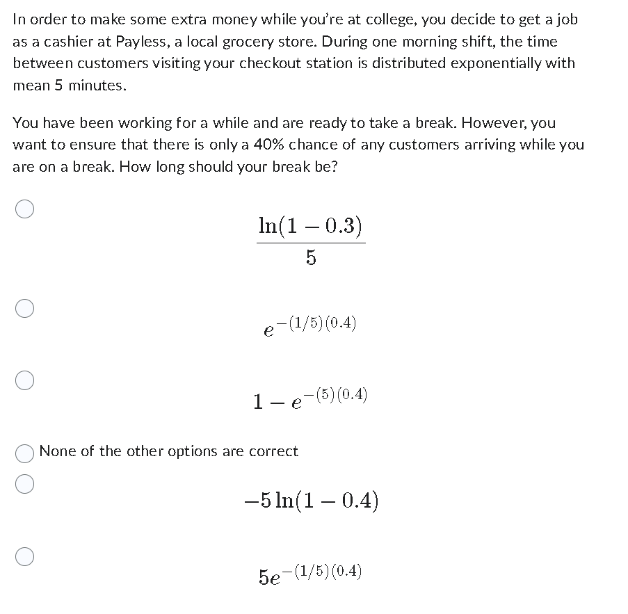 you decide to get a job as a cashier at Payless, a