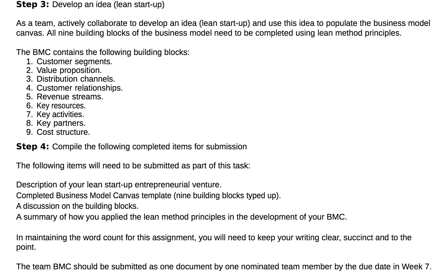 collaborate to develop an idea (lean start-up) and use this idea to