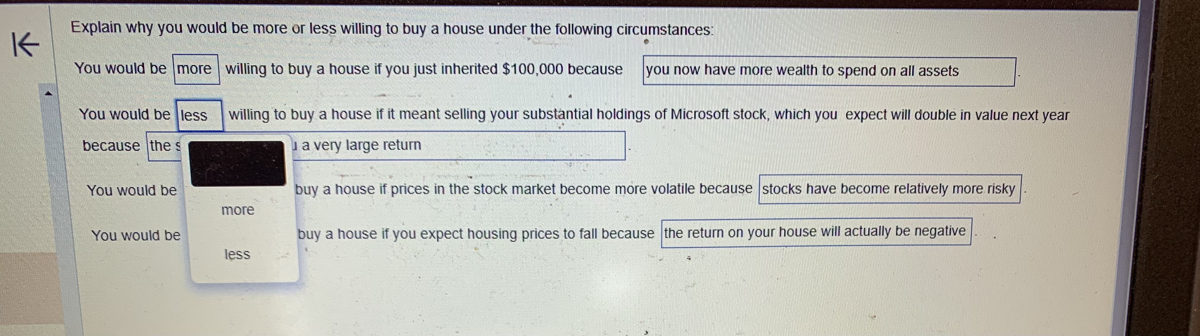 have become relatively more risky more You would be buy a house