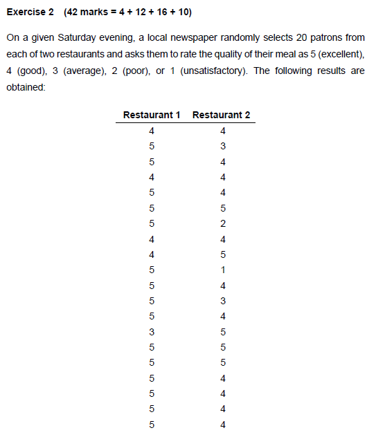  Exercise 2 (42 marks = 4 + 12 + 16 +