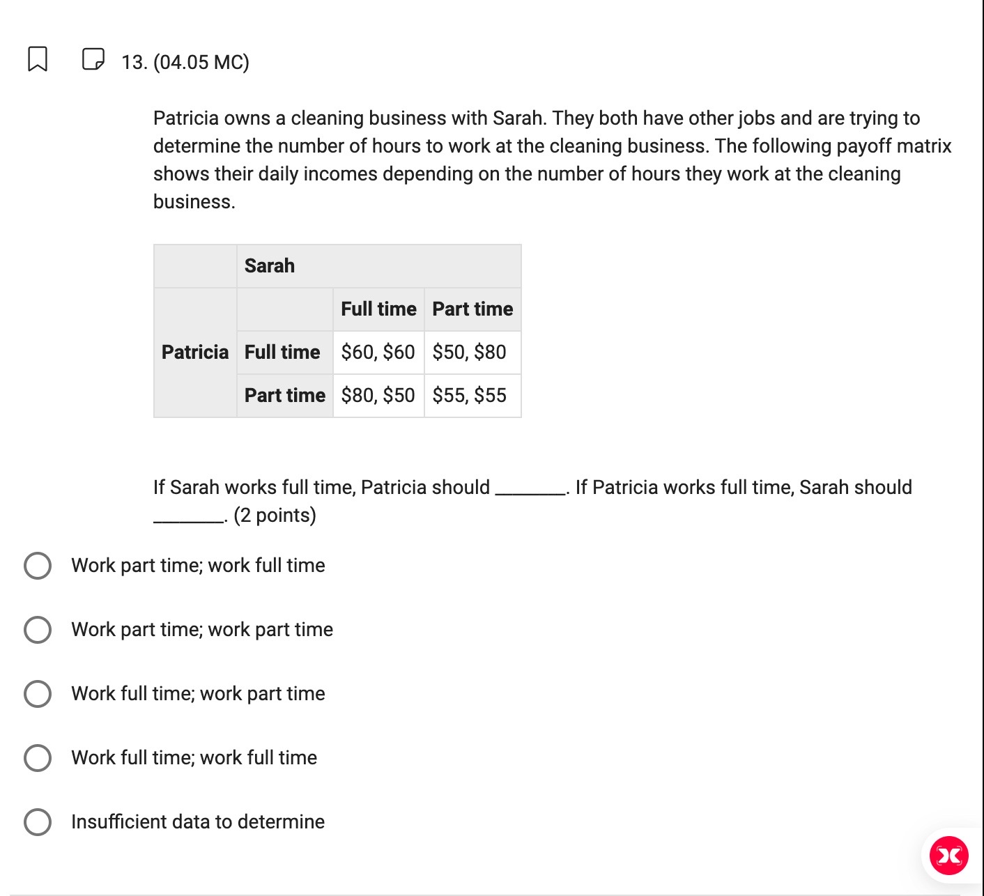 would be the area of this firm's economic profits or economic losses?