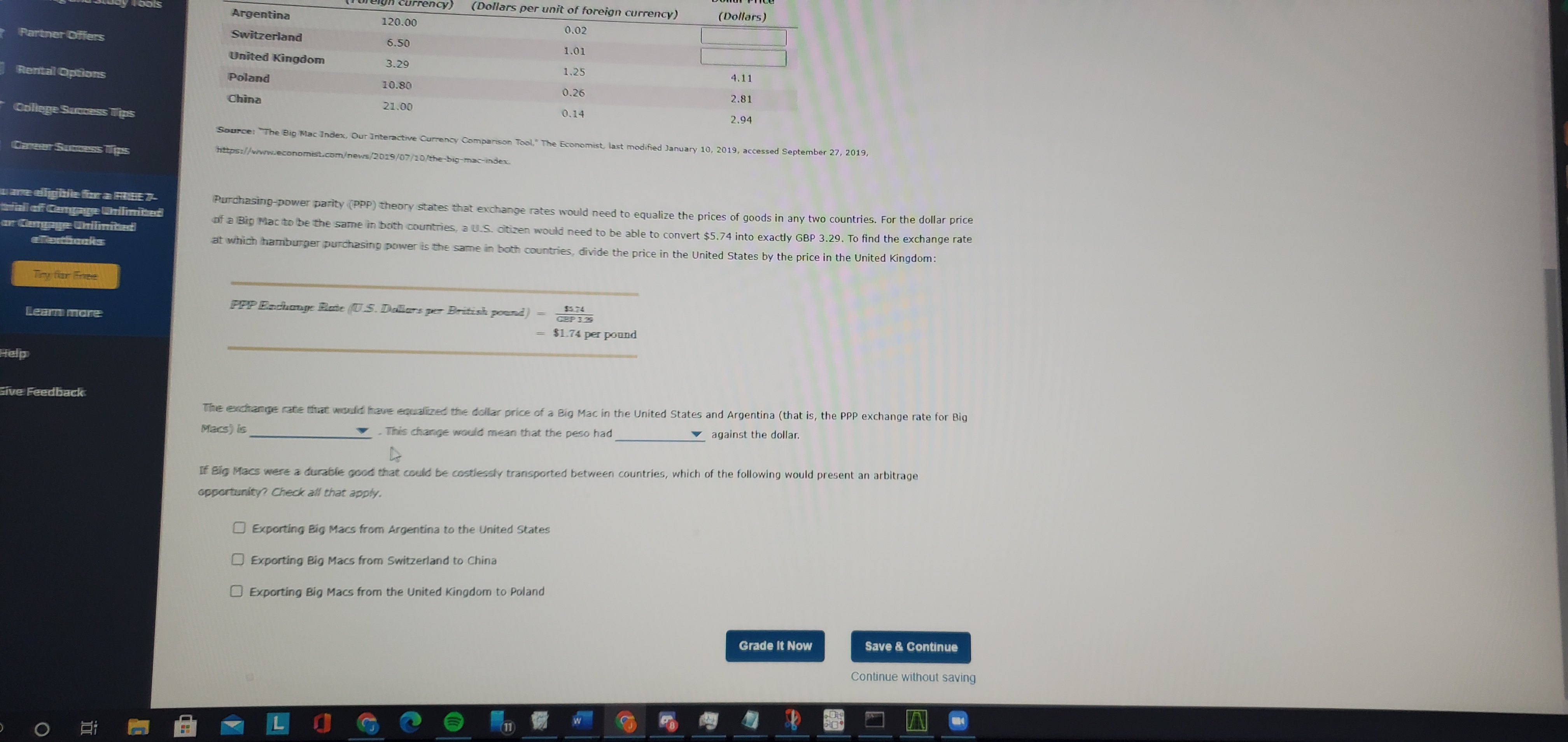 No Harm 2.5 / 3 artner Offers 8. Purchasing-power parity ntal Options