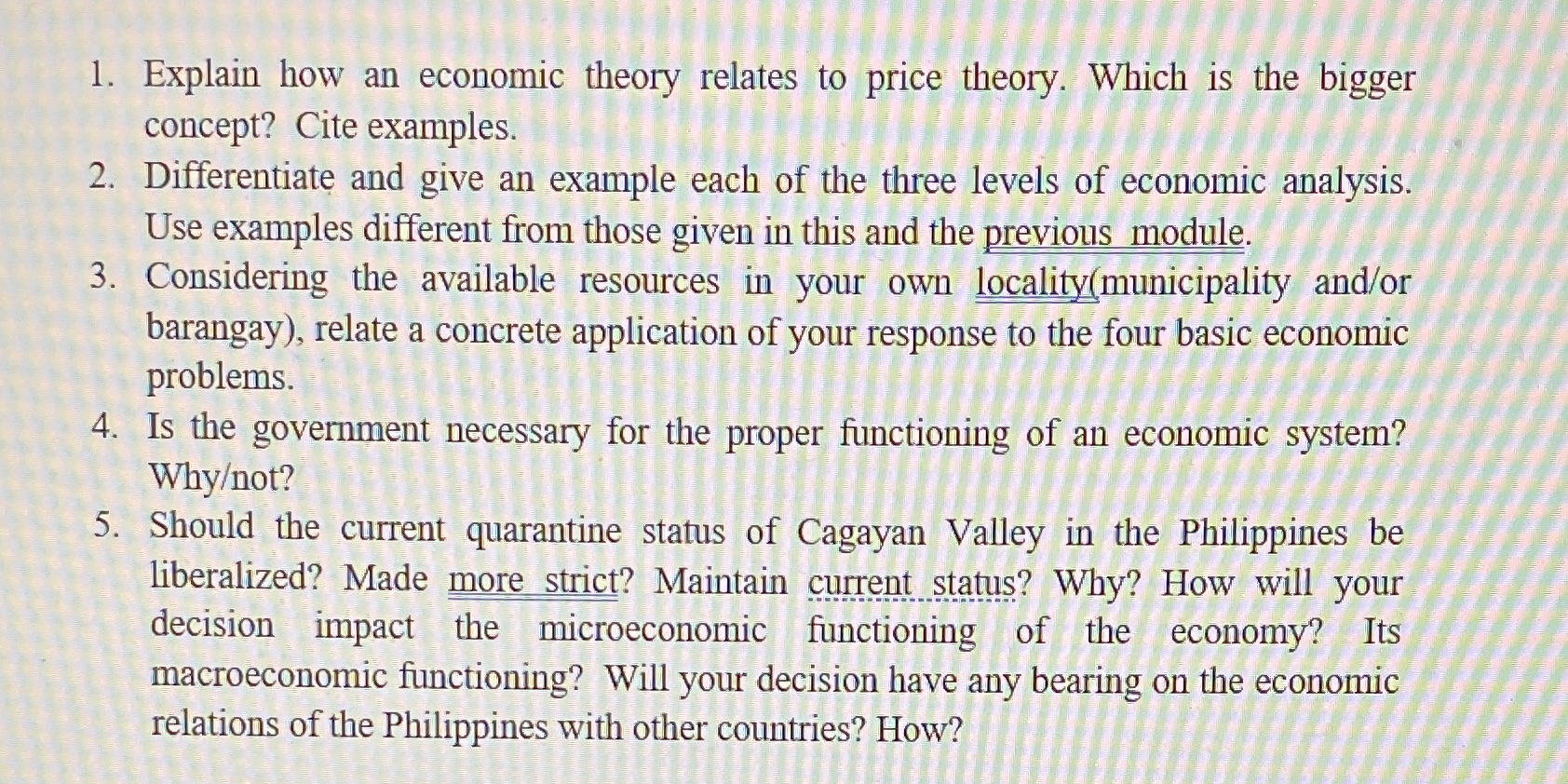 Please do not get from the internet. Thank you! 1. Explain how