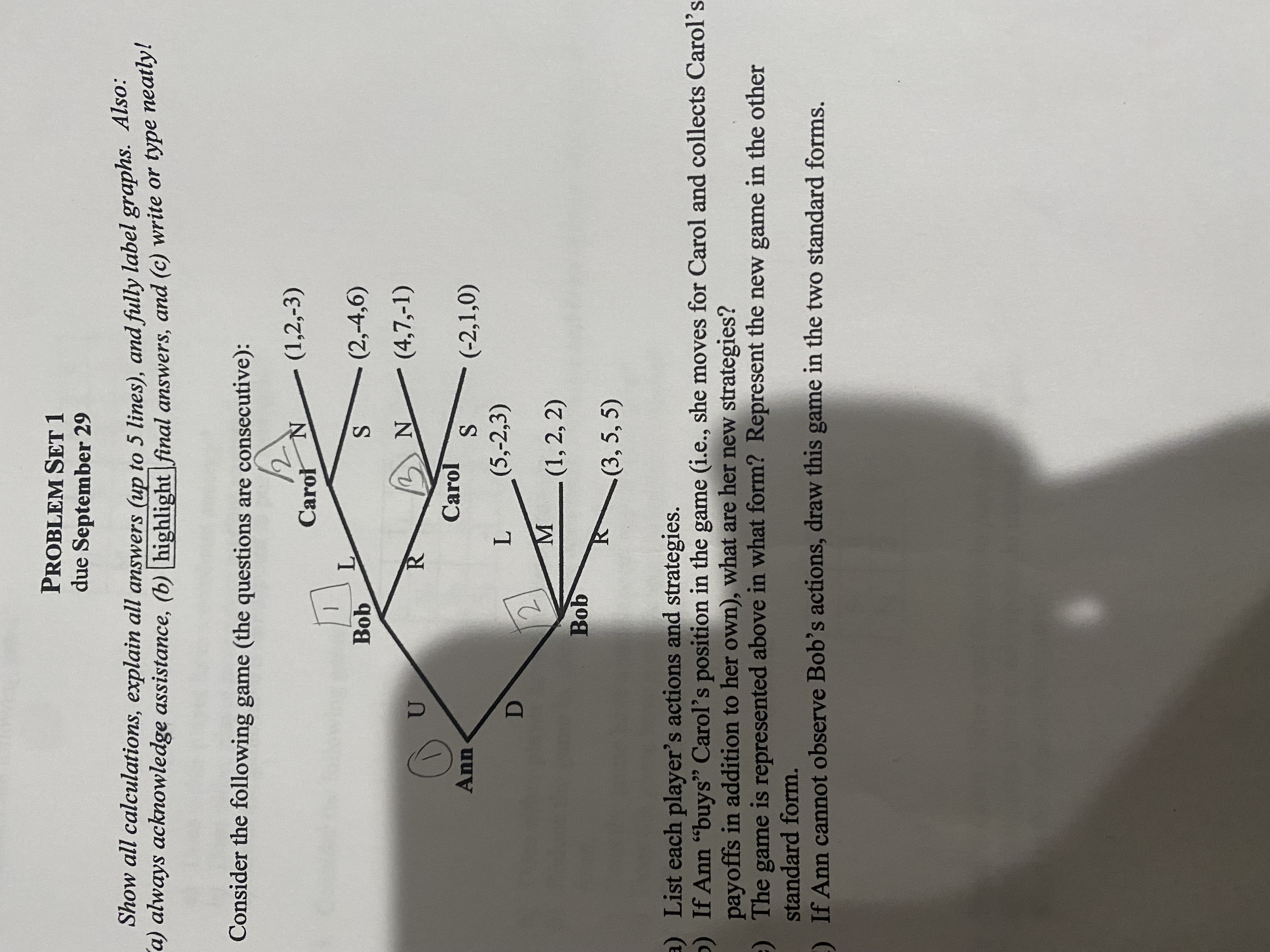 I am confused about question 1 d . It asks me draw