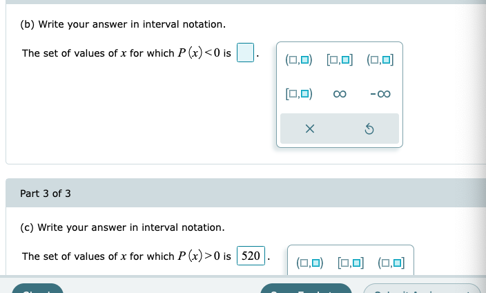 company makes a profit)(b) Write your answer in interval notation. The set