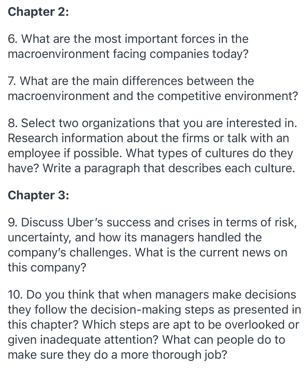  Chapter 2: 6. What are the most important forces in the