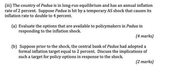 Please answer iii b with proper sentence structure to achieve all 2